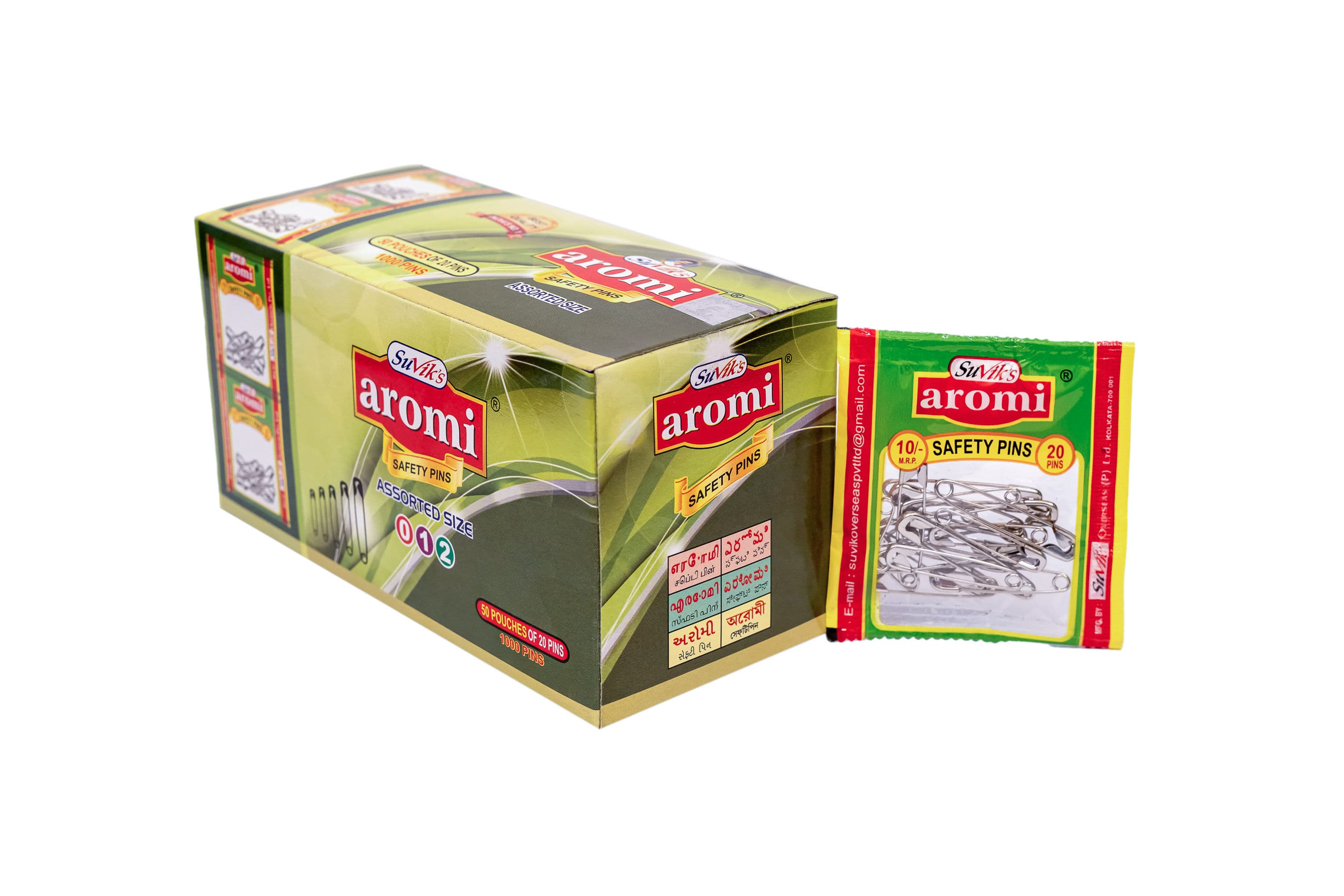 AROMI Safety Pins Assorted Size (50 Pouch)