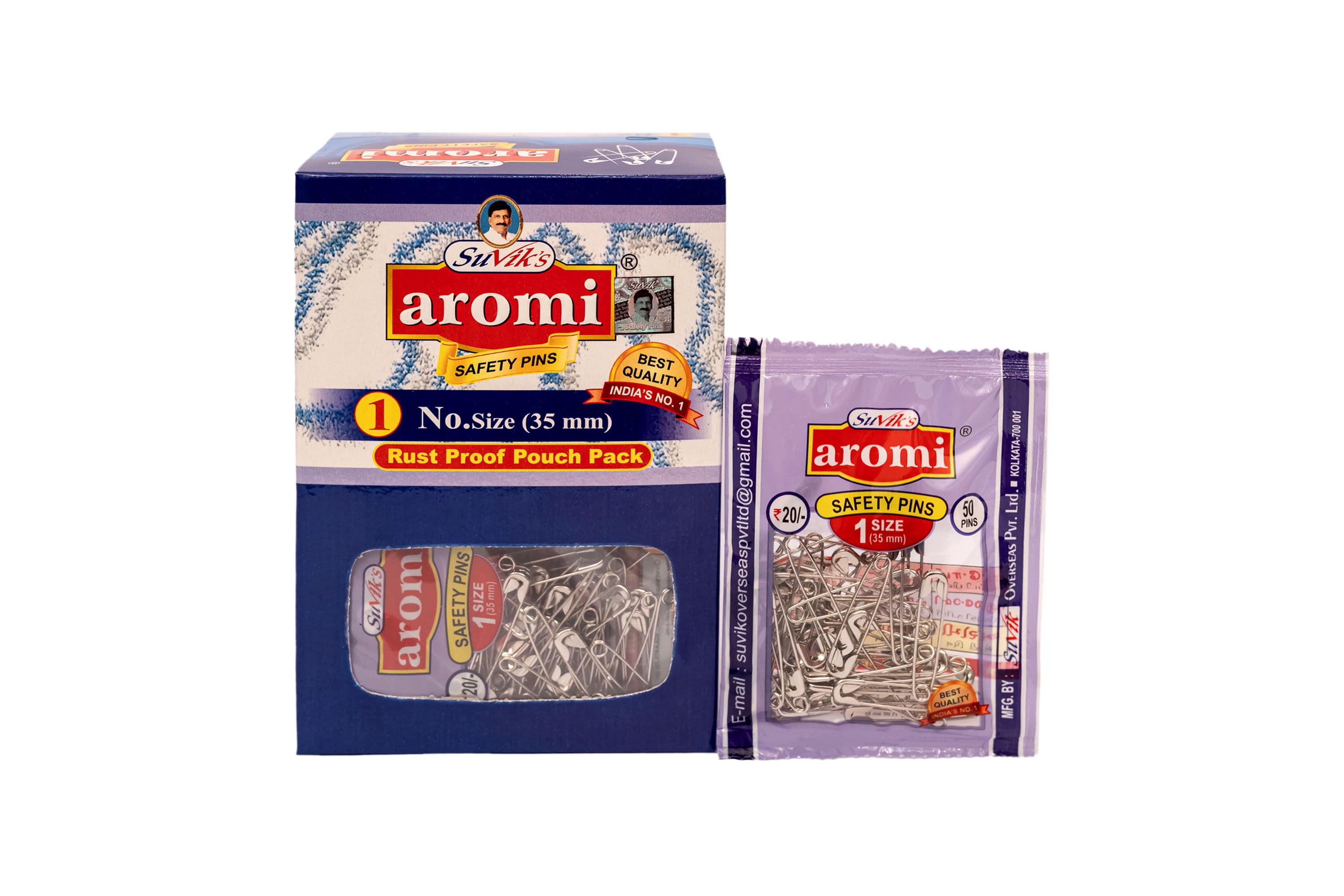 AROMI Safety Pins Size 1 (20 Pouch)